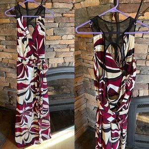H&M floor length open back wrap dress